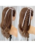 三つ編みハーフツイン