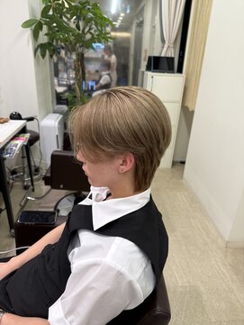 メンズカット、ミルクティーベージュ