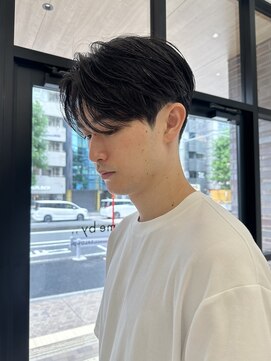 カルム(kalm) メンズセンターパートウルフセンターパートニュアンスパーマ襟足