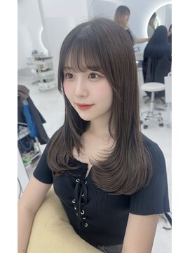 カラーハイライトハッシュカットレイヤーカットボブ髪質改善