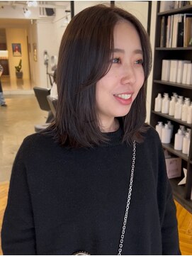 3分で決まるレイヤーボブ×透明感ブラウン▽福永