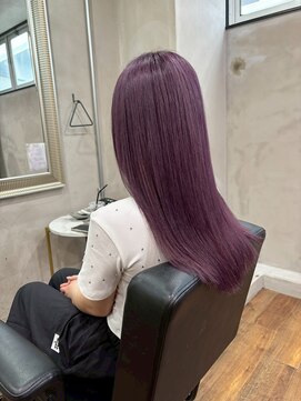 ヘアプレイスソル (HAIR PLACE SoL) ブリーチカラー/パープルカラー/ストレートロング