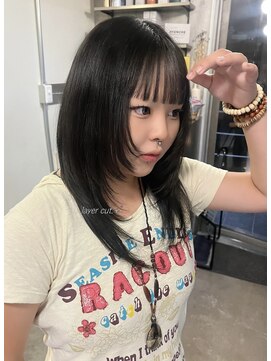 ナループロア ルームー(Nalu pu loa ROOMOO) お顔まわりのシャギーレイヤーが可愛い☆/韓国レイヤー/KIRA