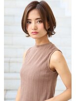 ロエナ(ROENA) 20代30代40代50代小顔カット黒髪ワンレンボブルフネビージュ前髪