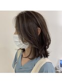【白髪ぼかしハイライト×ミディアム】