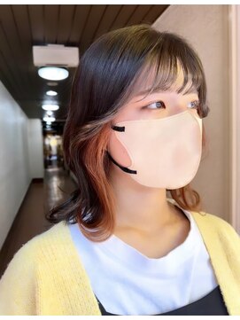 マリン(Marine) 20代30代ブリーチ無しオレンジイヤリングカラー