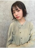 ボブ/ハイトーンカラー/オリーブベージュ/前髪 /縮毛矯正[池袋駅
