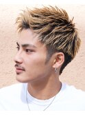 ジェットモヒカン　メンズショート　ハイトーン　メッシュ