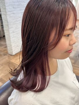 エクファ ヘア リゾート 大津 瀬田店(ex-fa hair resort) くびれヘア/アプリコットオレンジ/ハイライトカラー/大津/瀬田