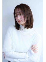 ムウ 難波(MOU) ボブクールショート前髪イメチェンピンクベージュ30代40代50代