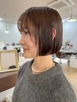 クリーク ボイス ヘアー 東原店(CLIQUE voice hair)&nbsp;透明感ナチュラルブラウン/ショートボブストレート