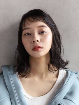 エンクス(enx) 外ハネウェーブボブ×ショートバング