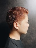 ツーブロック×レッドオレンジ/ヒロ銀座/浜松町/理容室