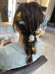 編みおろしヘアセット＊。