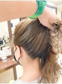 髪を束ねるとカワイイ【えりあしハイライト】