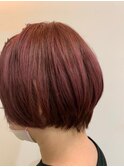 似合わせカット/くびれヘア/デザインカラー/艶ボルドー[横浜駅]