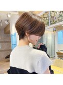 ショート×ハイライト白髪ぼかし×シルキーベージュ[心斎橋]