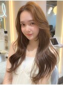 大人ガーリー/前髪/顔周りレイヤー×ブリーチなし韓国ヘア[新宿]