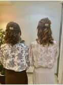 結婚式ヘアセット ハーフアップ