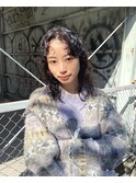 ロングウェーブパーマ　くるくる　スパイラル