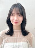 ふんわりくびれミディアムダークグレージュ