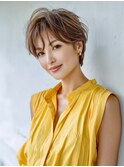 ☆ホワイトグレージュミニウルフデジタルパーマチェリーブラウン