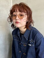 テトヘアー(teto hair)&nbsp;ウルフカット　ショートウルフ　アプリコットオレンジ