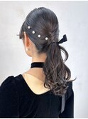 おくれ毛ロングくびれヘア韓国ヘア顔周りレイヤー_ba548822
