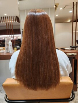 エイクス ヘア デザイン×美髪クリニック 千葉(AQs hair design) くびれヘア/アプリコットオレンジ/夏/髪質改善[千葉駅]