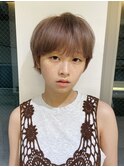 女性らしいマッシュショート/ブリーチあり柔らかブラウンカラー