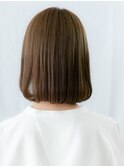 大人可愛いことりベージュ小顔補正カットロブ//越谷10代20代30代