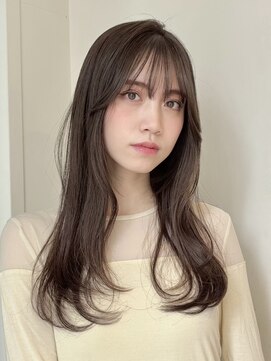 ローネス ギンザ(LONESS ginza) ロングレイヤー/小顔カット/ヘーゼルグレージュ/透明感カラー