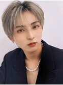 ハイトーンシースルーナチュラルヘアラウンドマッシュ