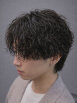 グロウ 天神店(growth) 天神メンズパーマシャドウパーマセンターパート波巻きパーマ