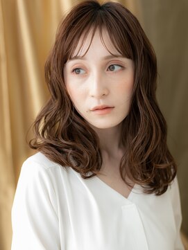 カバーヘア ブリス 川口(COVER HAIR bliss) グレージュブラウンブリーチなしコテ巻き風パーマX川口30代40代
