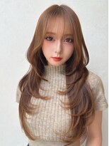 アース 金山店(HAIR&MAKE EARTH)&nbsp;韓国風くびれレイヤー×愛されミルクティーベージュ
