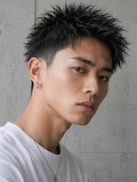 リット 甲南店(Lit.)&nbsp;メンズショート ツーブロック 黒髪 ビジネス 束感 アップバング