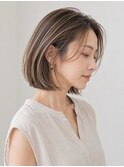 白髪ぼかしカラー/大人ボブ/コンパクトボブ/