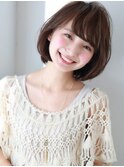 結べる長さを残したふんわりレイヤーボブ×白髪ぼかしハイライト