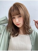 【GARDEN 田中麻由】ハイトーンフォギーベージュ毛先パーマ