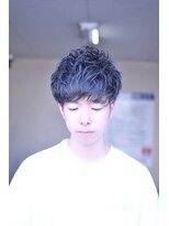 ブレイズ ザ サロン(BLAZE THE SALON)&nbsp;黒髪王道束感ゆるパーマツーブロックマッシュ【BLAZE 大庭】