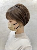 丸みベージュショート