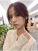 【結んでもかわいい】顔まわりcutとざっくり編みarrange
