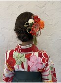 卒業式×シニヨンヘアセット×袴×子供
