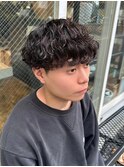 1756メンズパーマツイストスパイラル波巻きウルフカット