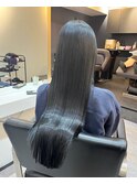 縮毛矯正.レイヤーカット.ブルーブラック.髪質改善. ヘアカラー