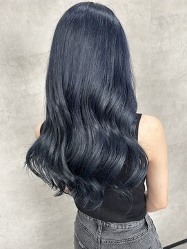 ルノン(LUNON) ネイビーブルーカラー/ケアブリーチ/ロングヘア/韓国