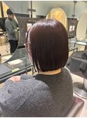 チェリーブラウン切りっぱなしボブ