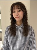 ロングパーマウルフパーマレイヤーパーマ顔周りレイヤーカット