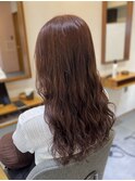 ラベンダーピンク/ロングパーマ/ブリーチなしダブルカラー/横浜